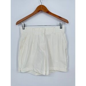 Nike Dri Fit Victory Golf Shorts Womens S White Logo Mesh Lined Standard Fit